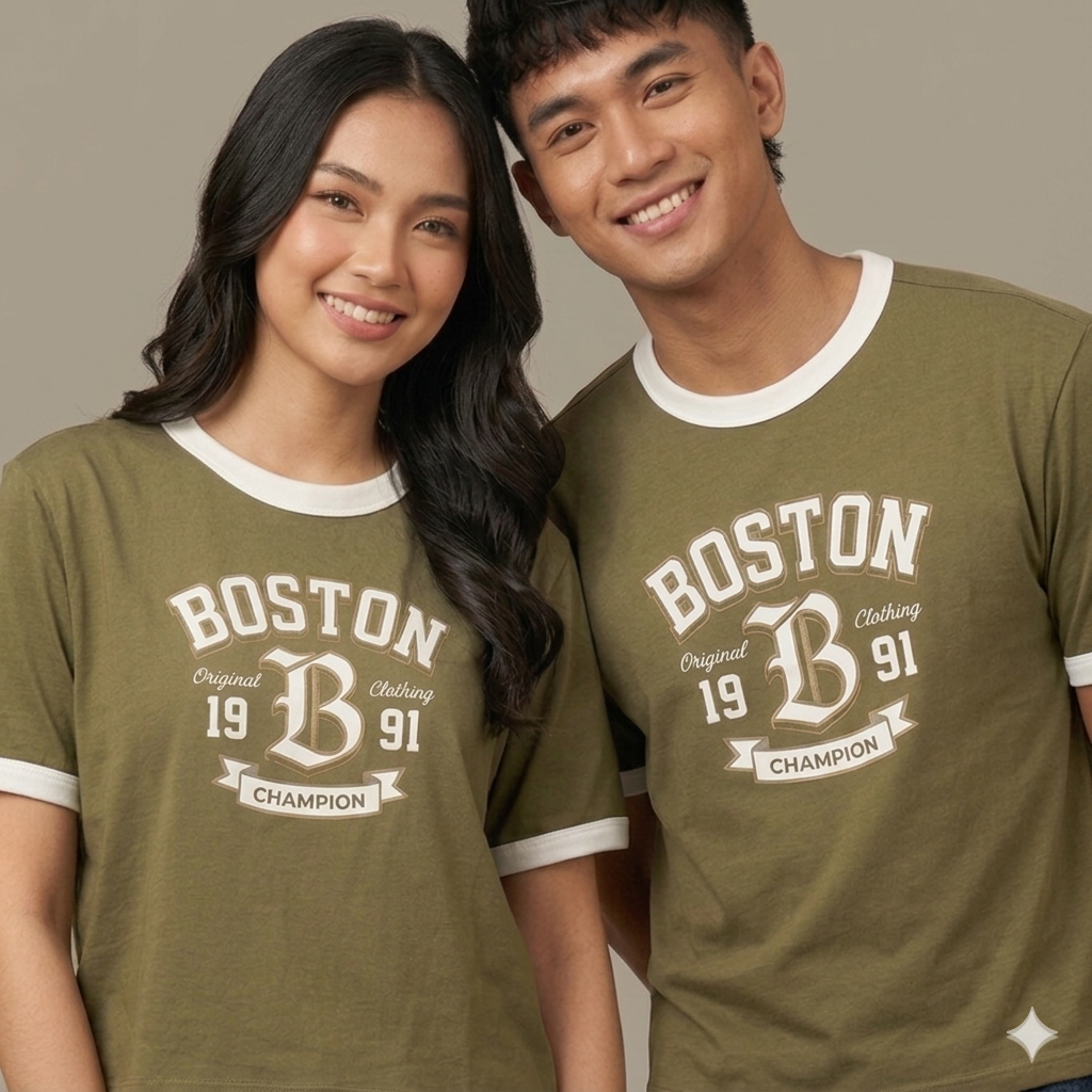 Boston Champion Classic Ringer Tee (Olive)